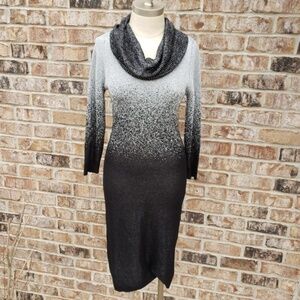 NWT NY Collection Ombre Cowl Neck Sweater Dress S